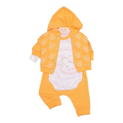 ERKEK 3\'LÜ KAPÜŞONLU TAKIM 0-3 / 3-6 / 6-9 AY