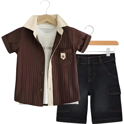 ERKEK YAZLIK GÖMLEK ÜÇLÜ TAKIM