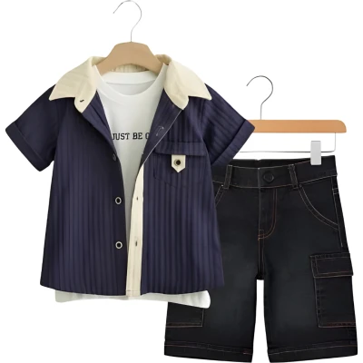 ERKEK YAZLIK GÖMLEK ÜÇLÜ TAKIM