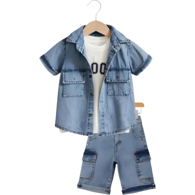 ERKEK YAZLIK GÖMLEK ÜÇLÜ TAKIM