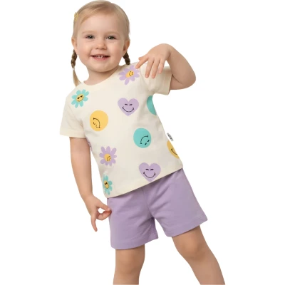 GÜLEN YÜZ ÇİÇEK BASKILI KIZ TK