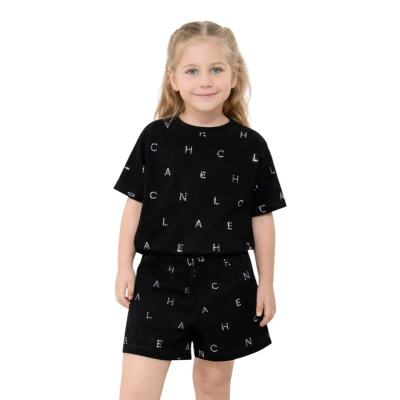 HARFLİ TAŞLI KIZ ŞORTLU TAKIM