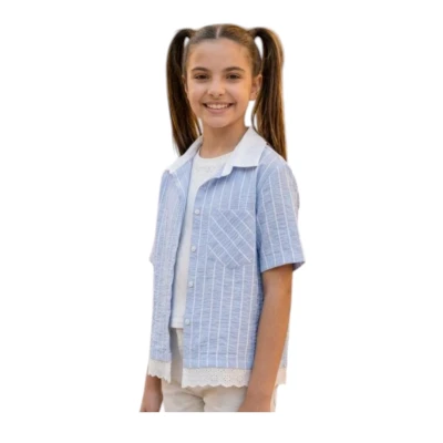 İKİLİ ETEK UCU FİSTOLU GÖMLEK