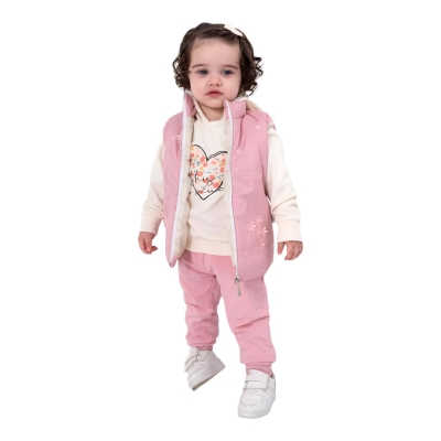 KALP DESEN YELEKLİ 3 LÜ TAKIM