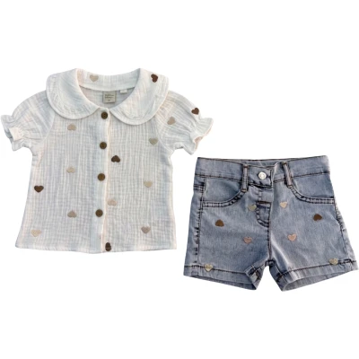 KALP NAKİSLİ MUSLİN KİZ TAKİM