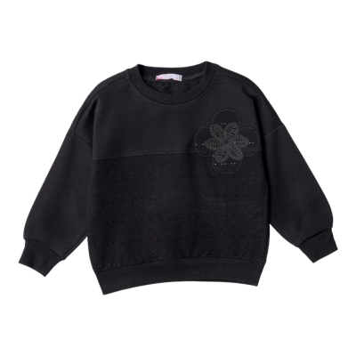 KIZ İKİİP PAPATYA CİCEKLİ TEK SWEAT