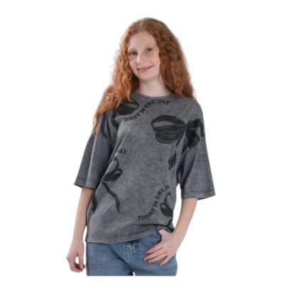 KIZ SÜPREM YIKAMALI T-SHIRT