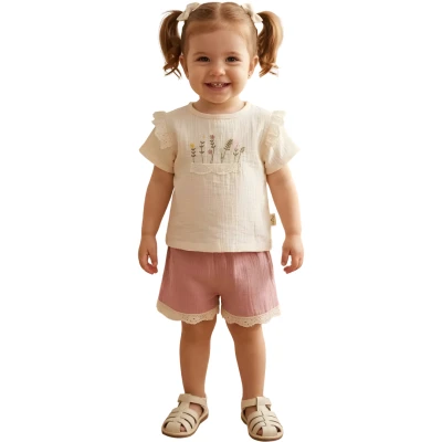 KÜÇÜK ÇİÇEK NKŞ MÜSLİN DANTELLİ 2 \'Lİ TK