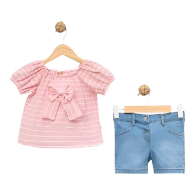 KURDELALI ÇİZGİLİ KIZ TAKIM