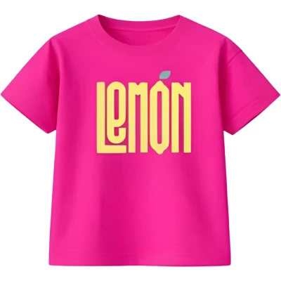 LEMON BASKILI KISA KOLLU TİŞÖRT