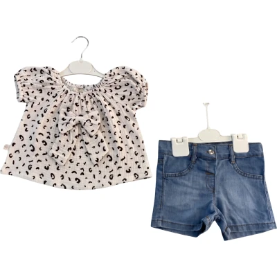 LEOPAR BASKLİ MUSLİN KİZ TAKİM