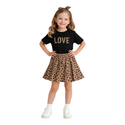 LOVE LEOPAR BASKILI ETEKLİ TAKIM