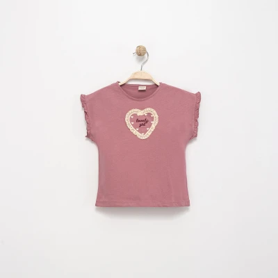 LOVELY GIRL KALP APLİKE NAKIŞLI TİŞÖRT