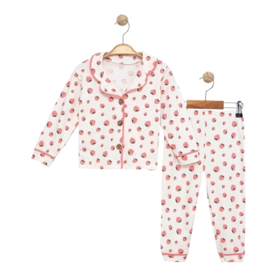 MİNİK ÇİLEK GÖMLEK YAKA PİJAMA TAKIMI