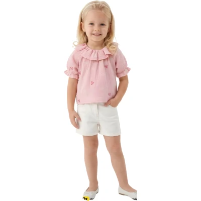 MÜSLİN GÖMLEK GABARDİN ŞORT KIZ TAKIM