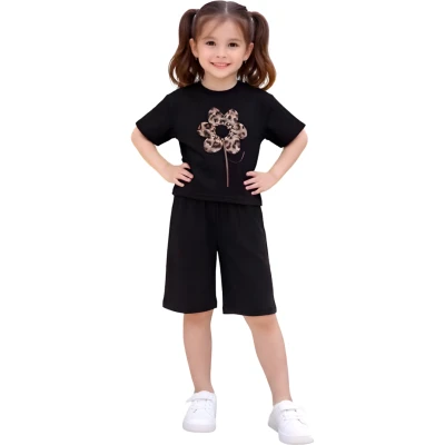 OYSHO ÇİÇEKLİ ŞORTLI KIZ TAKIM