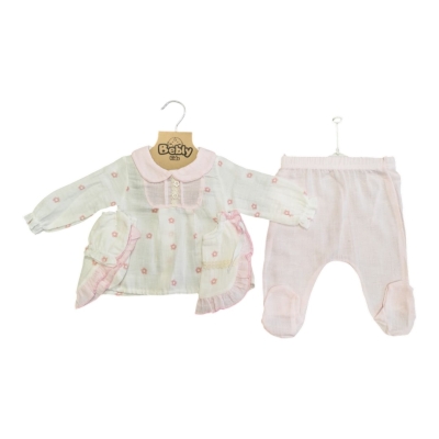 PAPATYA DESENLİ MÜSLİN 5 Lİ KIZ SET