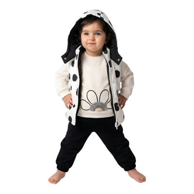 PUAN DESENLİ ELYAFLI YELEKLİ 3 LÜ TAKIM