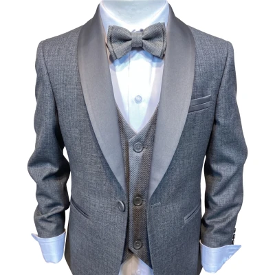 SABİT ŞAL YAKA CEKETLİ YELEKLİ TAKIM