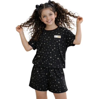 SERPME TAŞLI KIZ ŞORTLU TAKIM