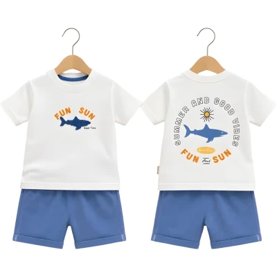 SHARK BASKILI SÜZENELİ ERKEK ŞORTLU TAKIM