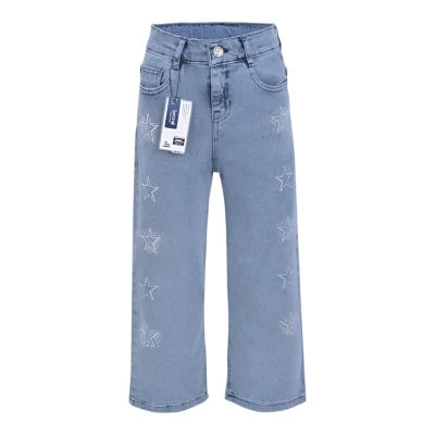 SIRALI YILDIZ TAŞLI PAMUKLU KOT PANT