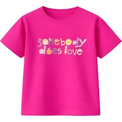 SOMEBODY BASKILI KISA KOLLU TİŞÖRT