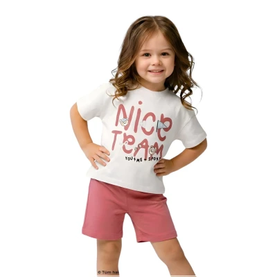 SÜPREM 2-5 YAŞ OVERSİZE NİCE TEAM BASKILI KIZ TAKI
