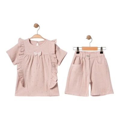 TAŞLI KETEN KIZ TAKIM