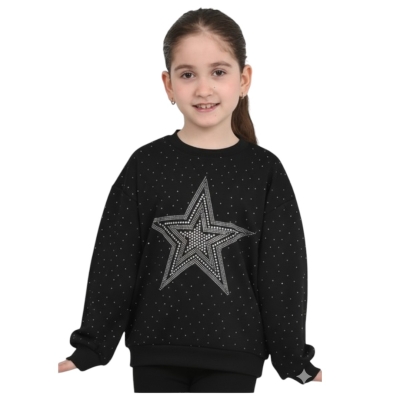 TAŞLI YILDIZ İŞLEMELİ SWEAT 5-9 YAŞ
