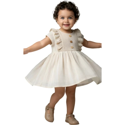 TRİKO ROBALI ŞERİT SİMLİ MÜSLİN YAZLIK ELBİSE