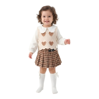 TRİKO YELEKLİ ETEK GÖMLEK TAKIM