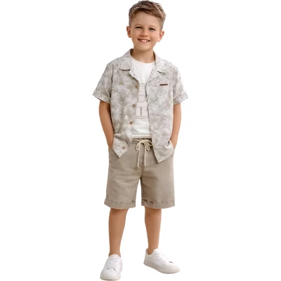 YAPRAK DESENLİ ÜÇLÜ TAKIM