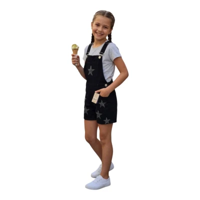 YILDIZ TAŞLI PAMUKLU SALOPET ŞORT