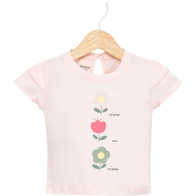 ZİNCİR NAKIŞLI ÇİÇEKLİ TİŞÖRT