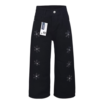 çiçekler geniş paça g p pamuklu kot pant